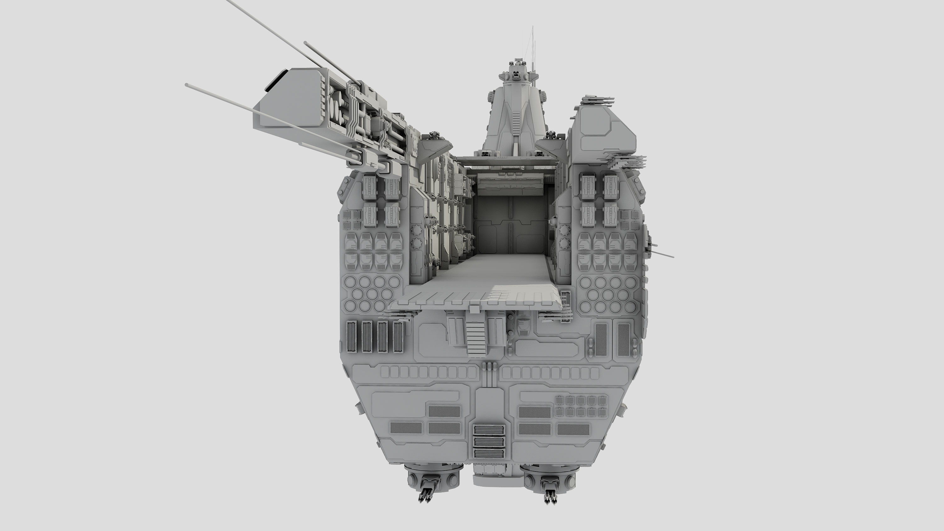 Carrier Spaceship - Saratoga class 3D model_21