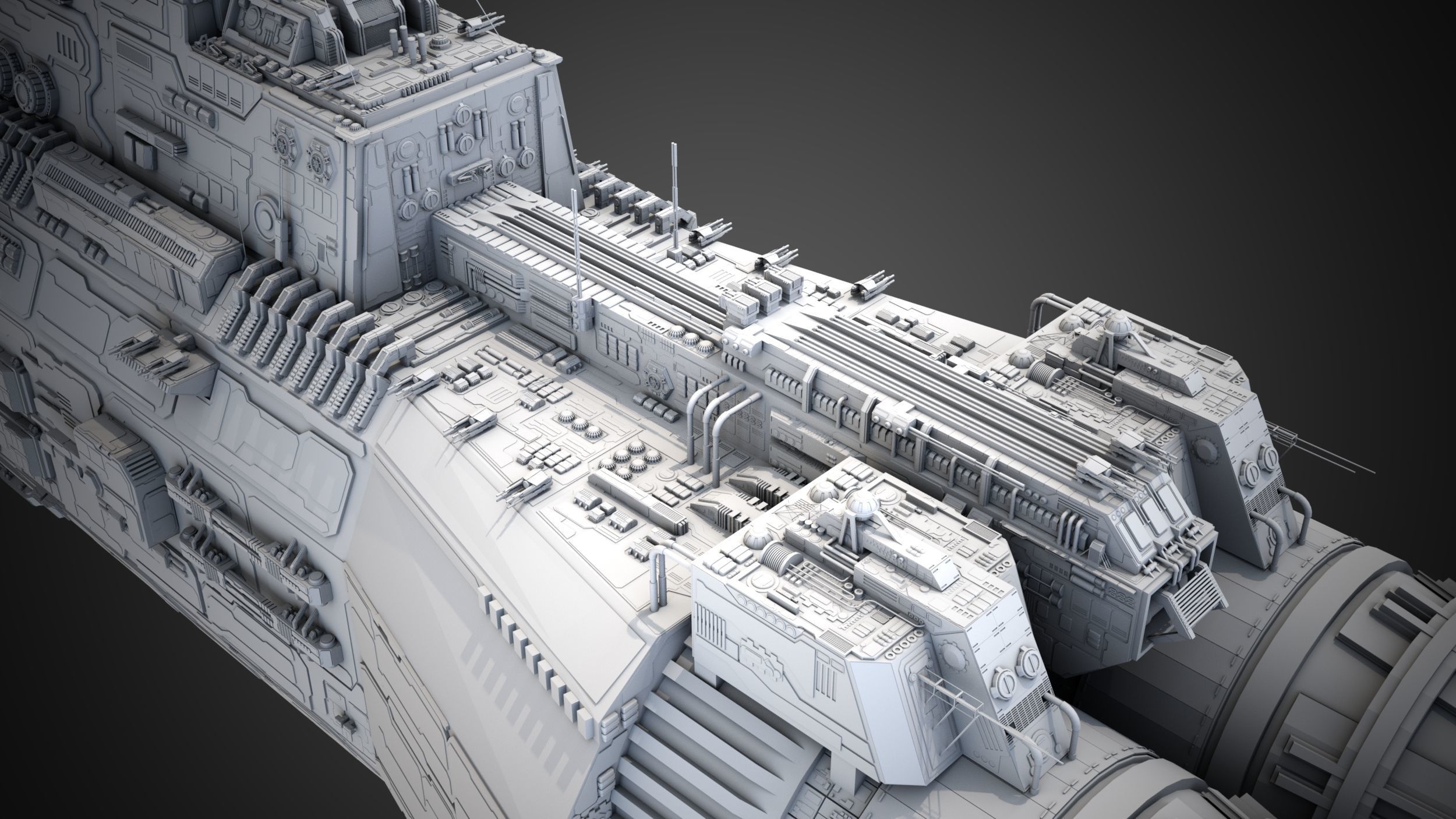 Carrier Spaceship - Saratoga class 3D model_2