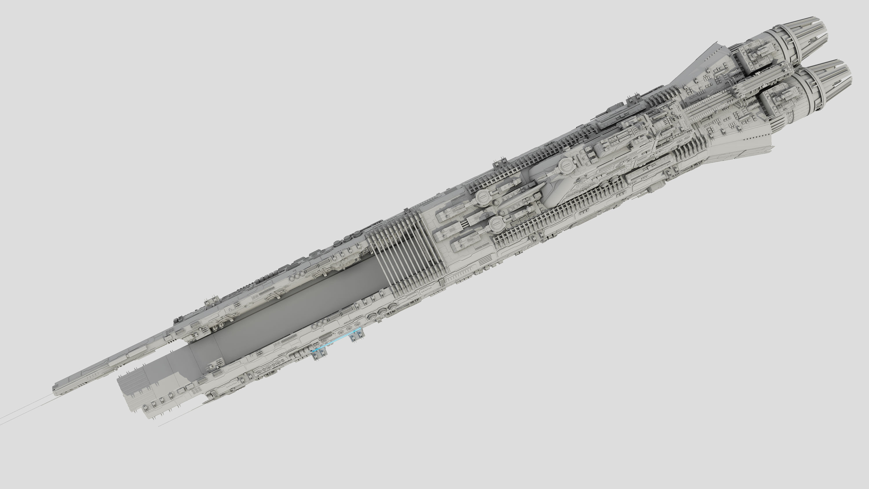 Carrier Spaceship - Saratoga class 3D model_27