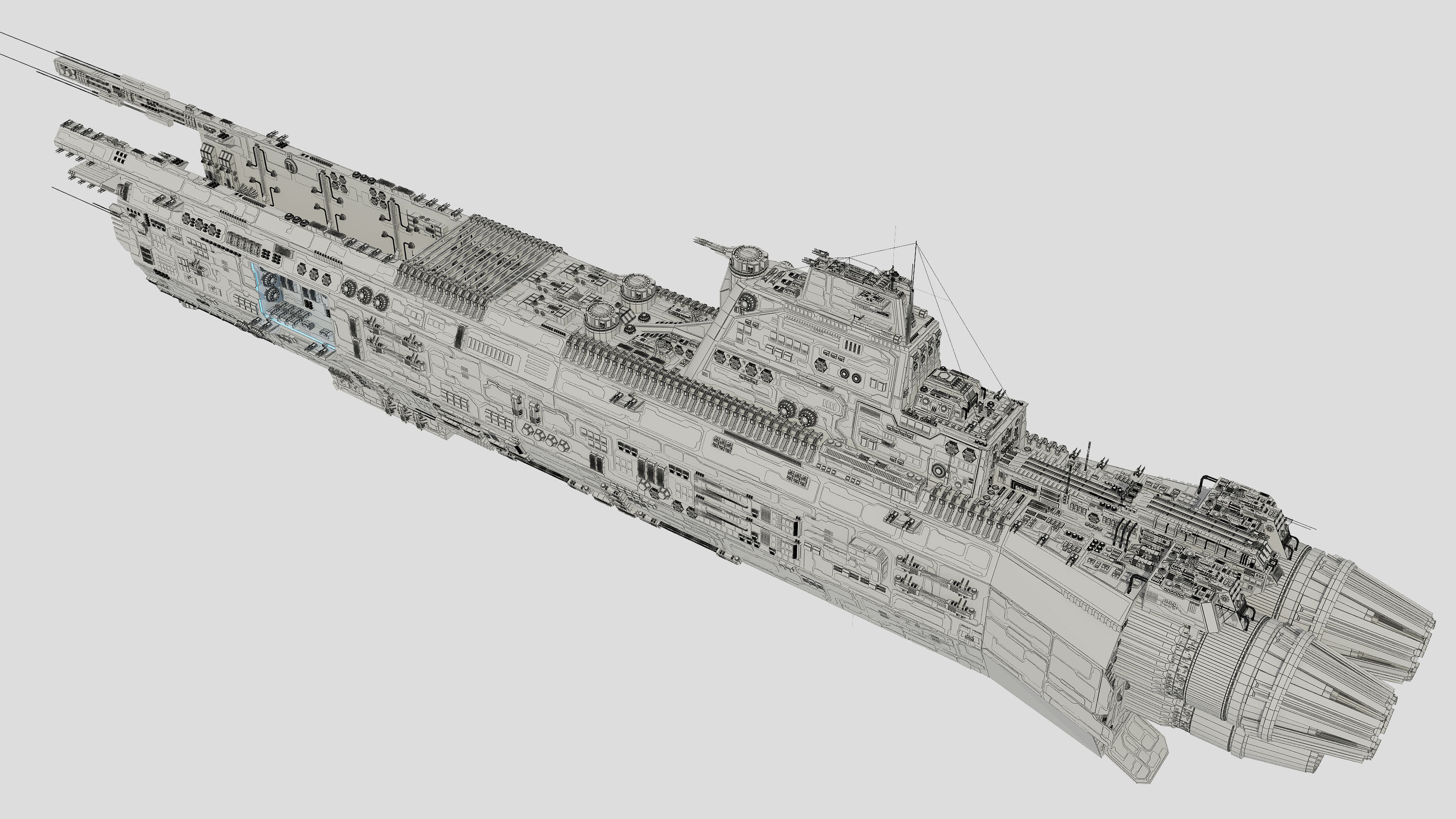 Carrier Spaceship - Saratoga class 3D model_28