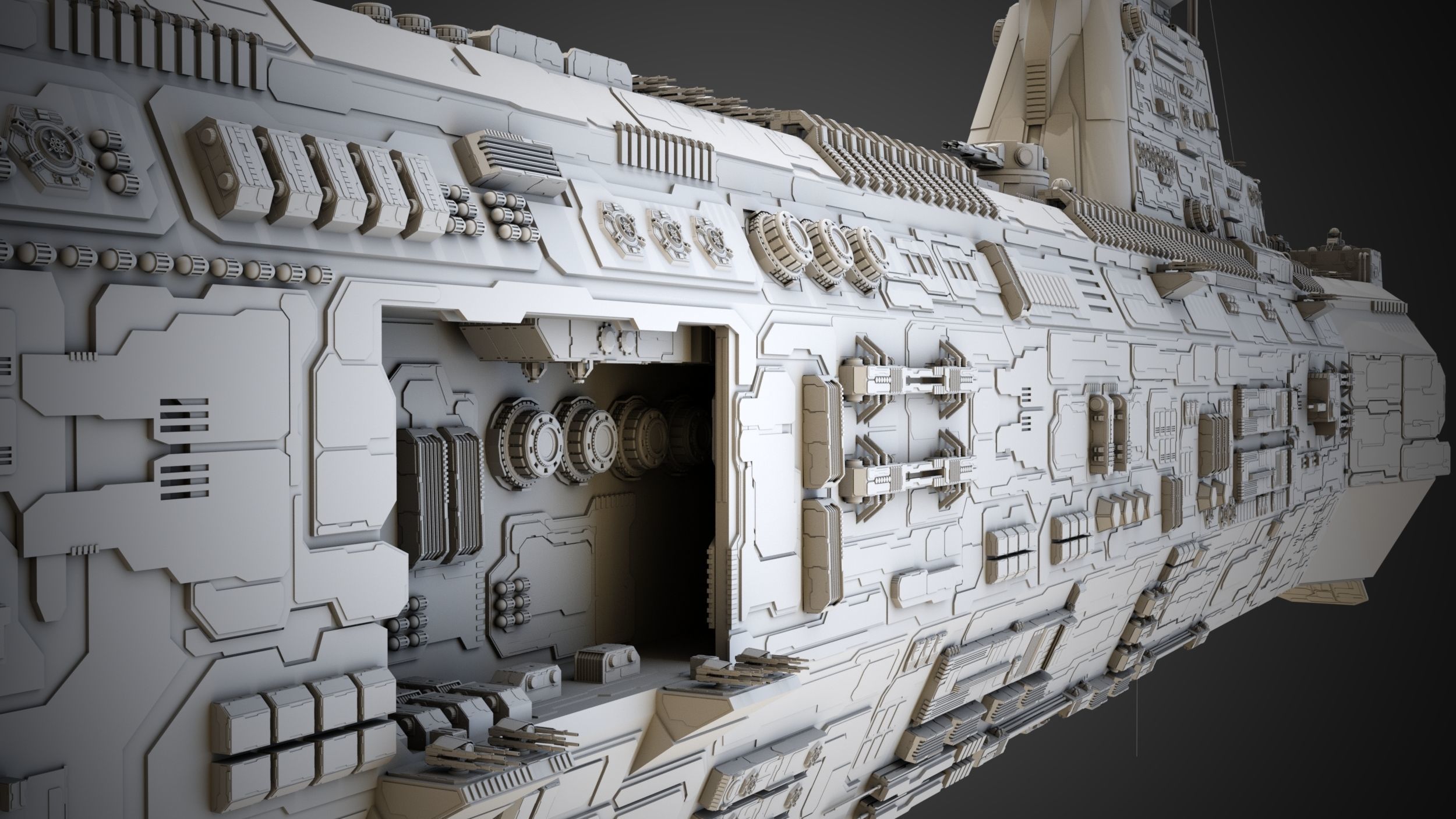 Carrier Spaceship - Saratoga class 3D model_5