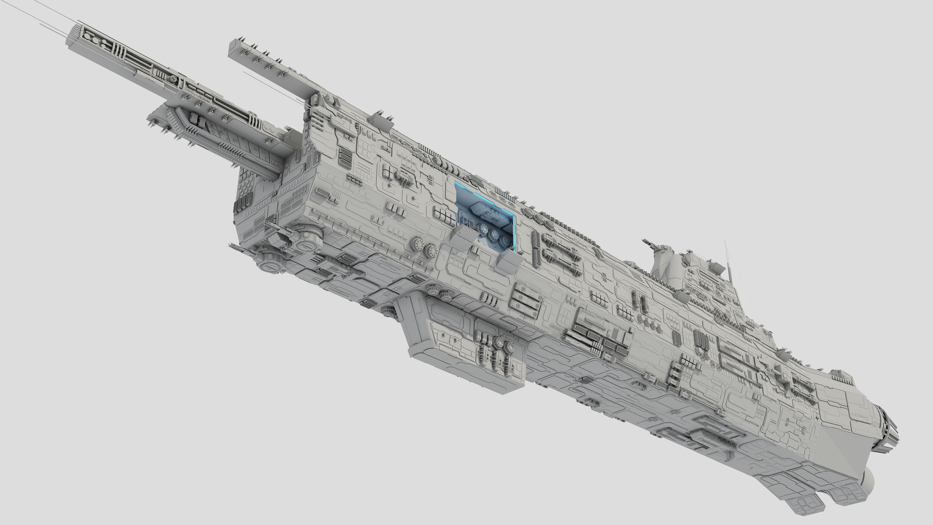 Carrier Spaceship - Saratoga class 3D model_23