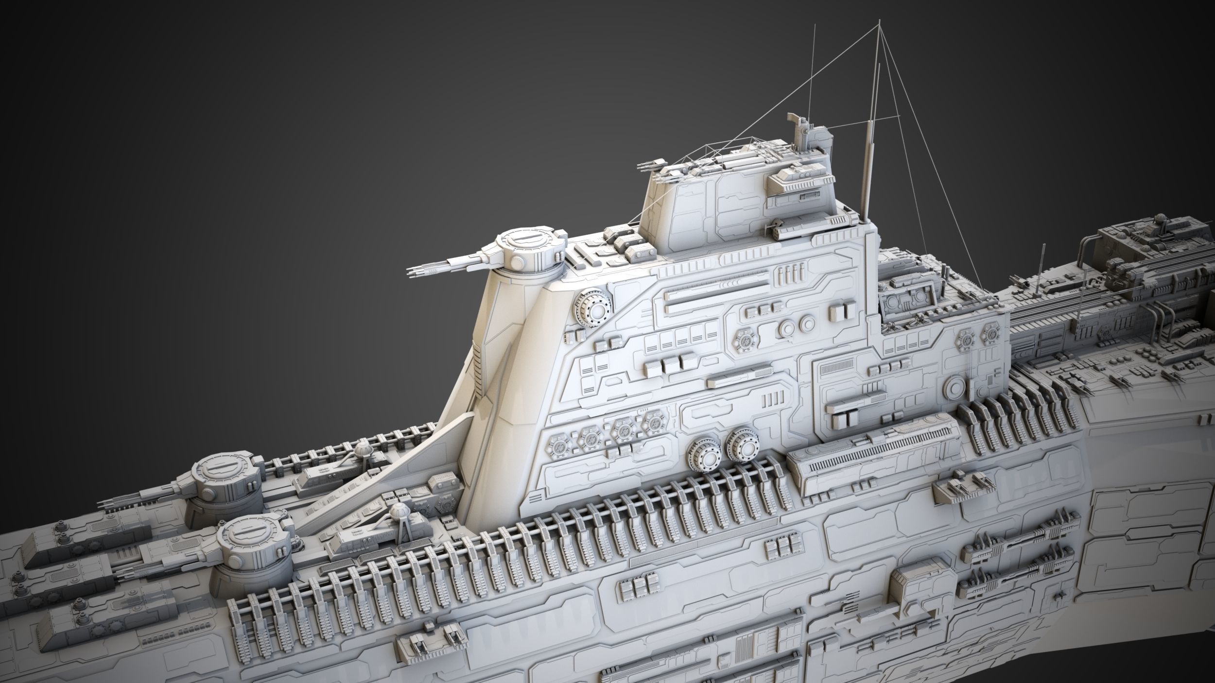 Carrier Spaceship - Saratoga class 3D model_12