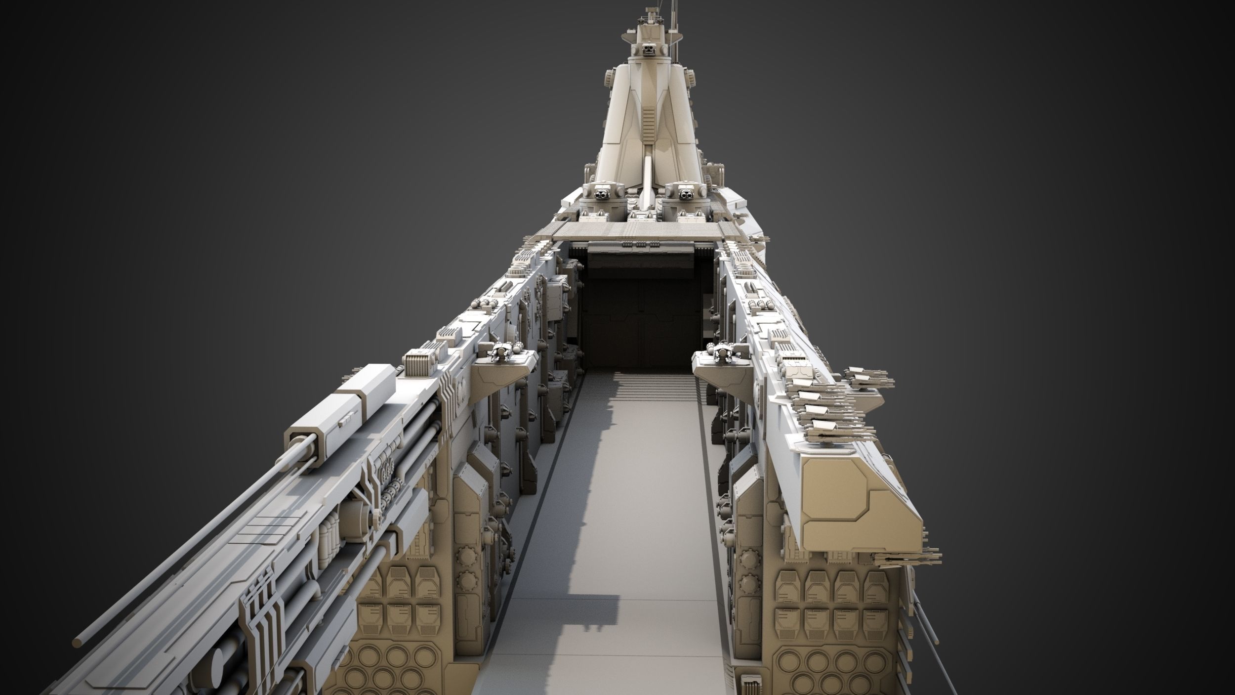 Carrier Spaceship - Saratoga class 3D model_7