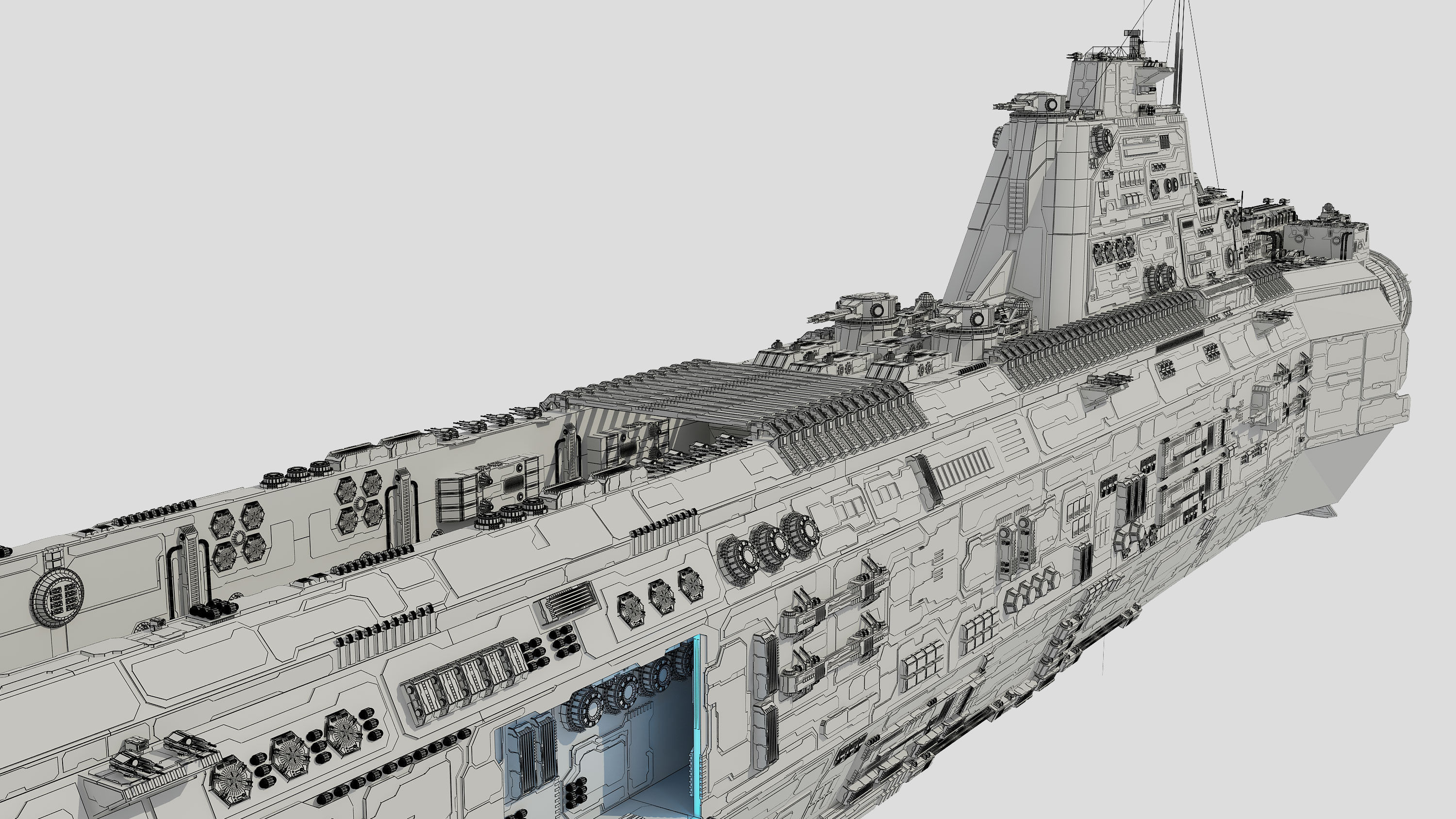 Carrier Spaceship - Saratoga class 3D model_29