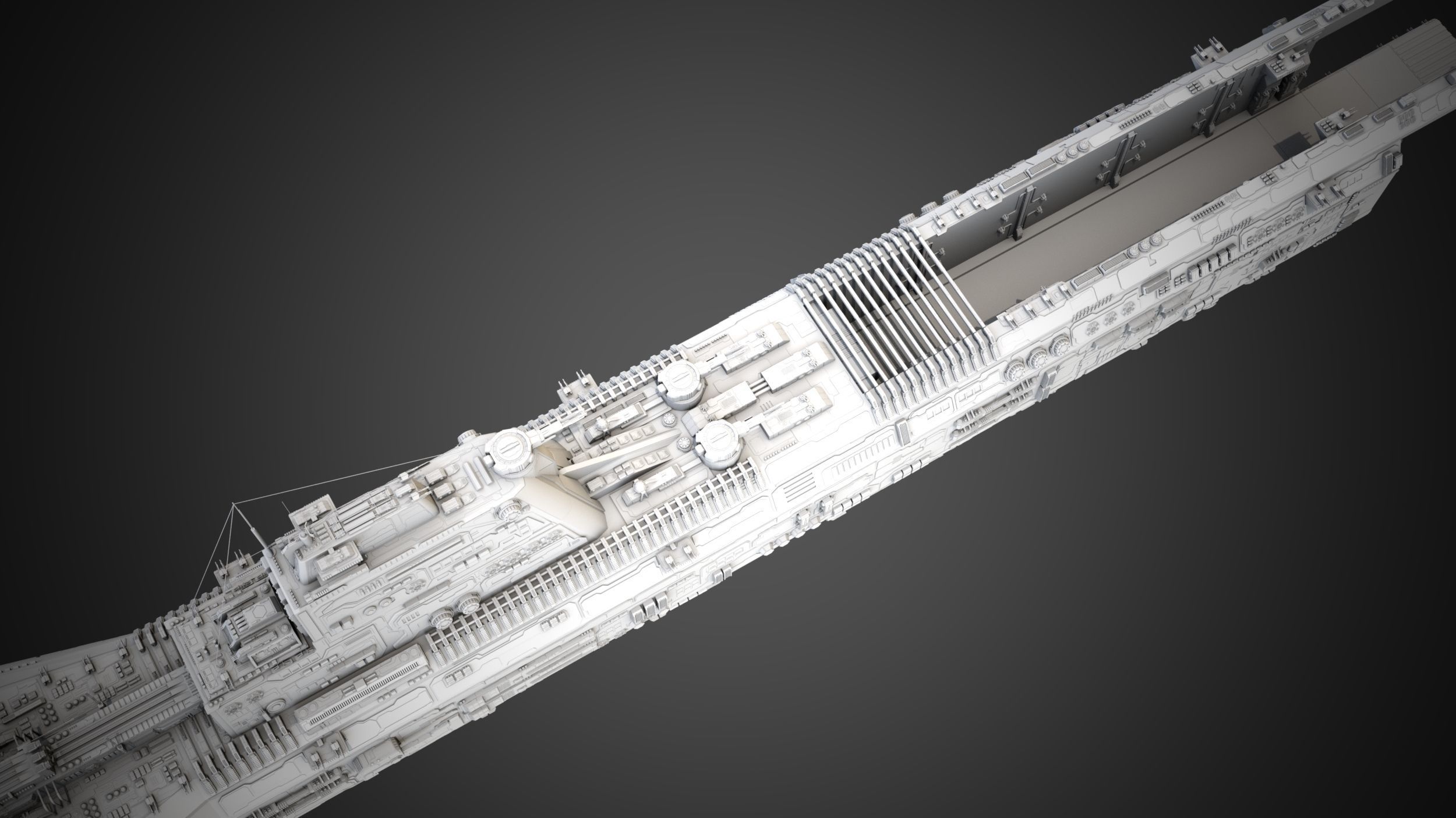 Carrier Spaceship - Saratoga class 3D model_9