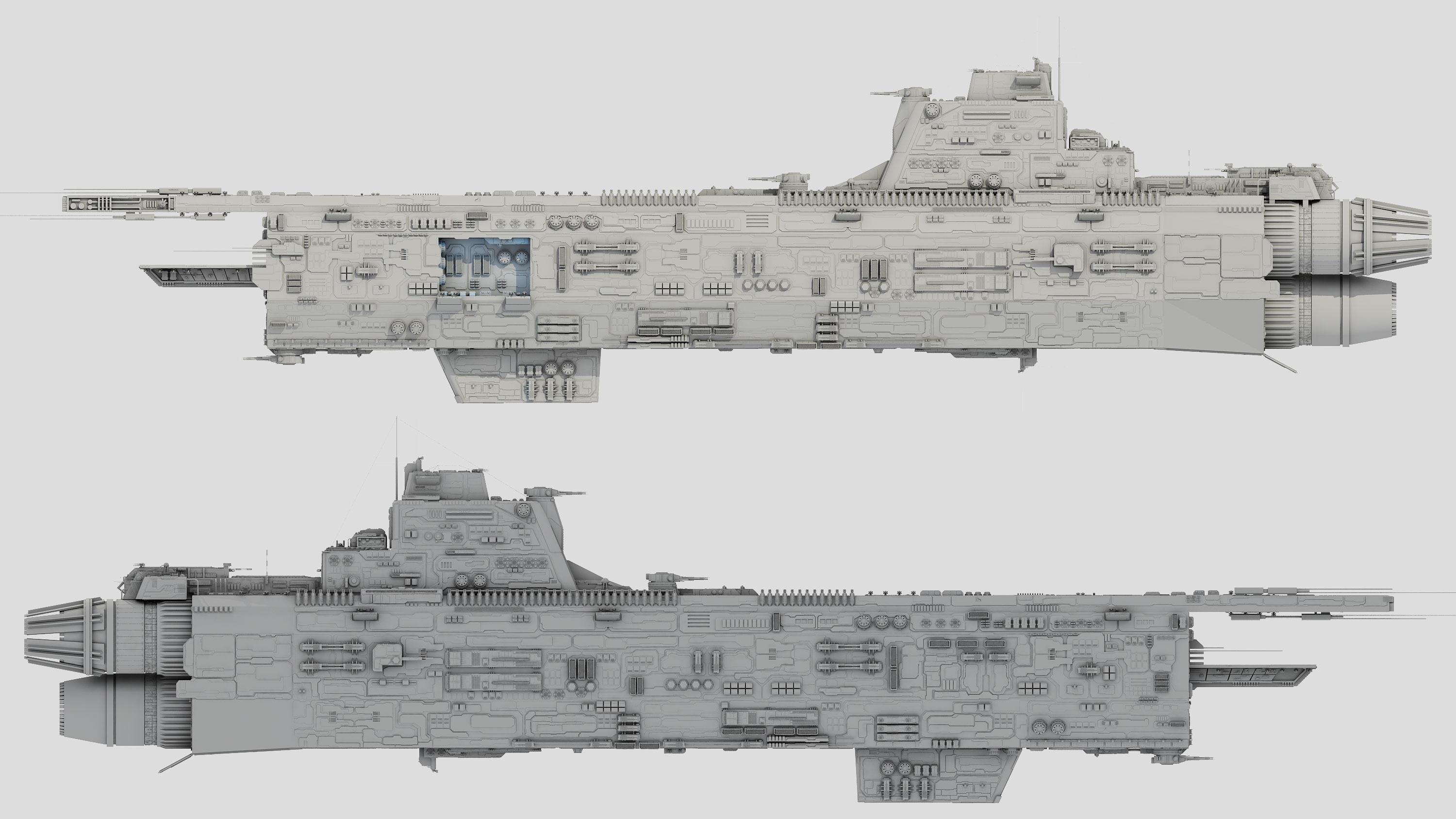 Carrier Spaceship - Saratoga class 3D model_26