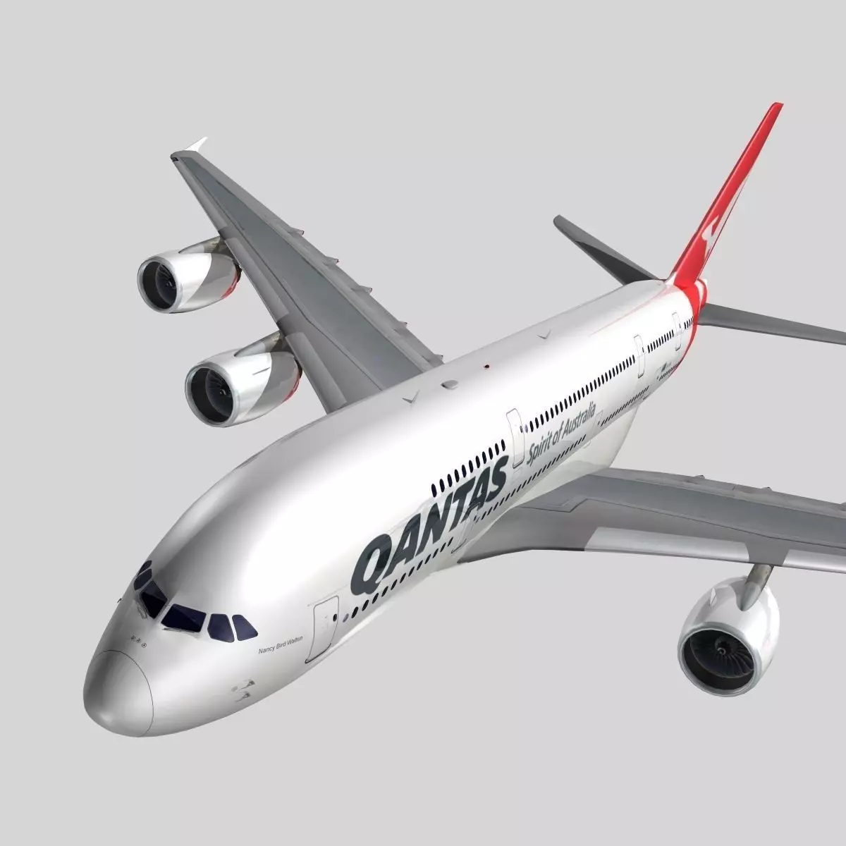 Airbus A-380 Qantas 3D model_0