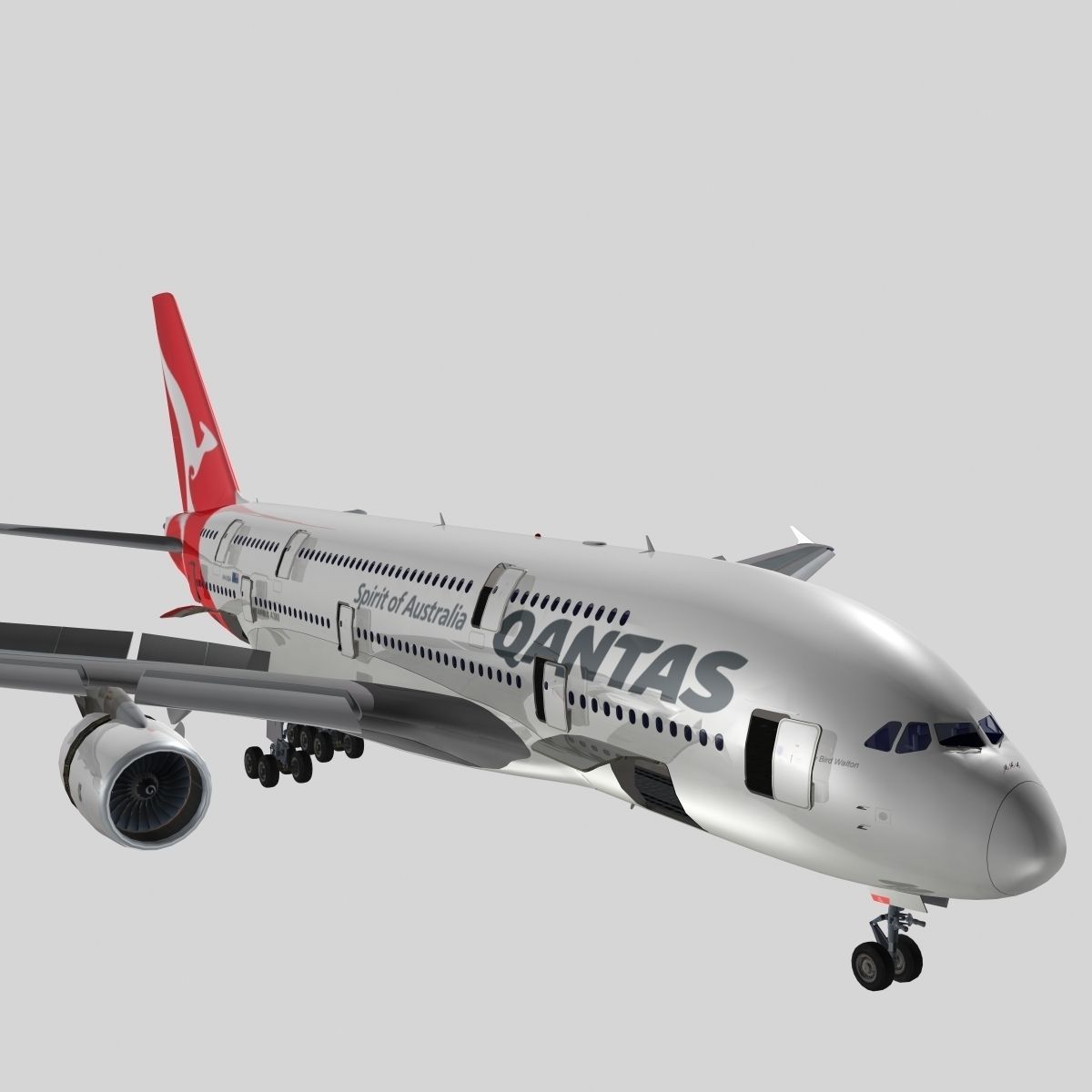 Airbus A-380 Qantas 3D model_12