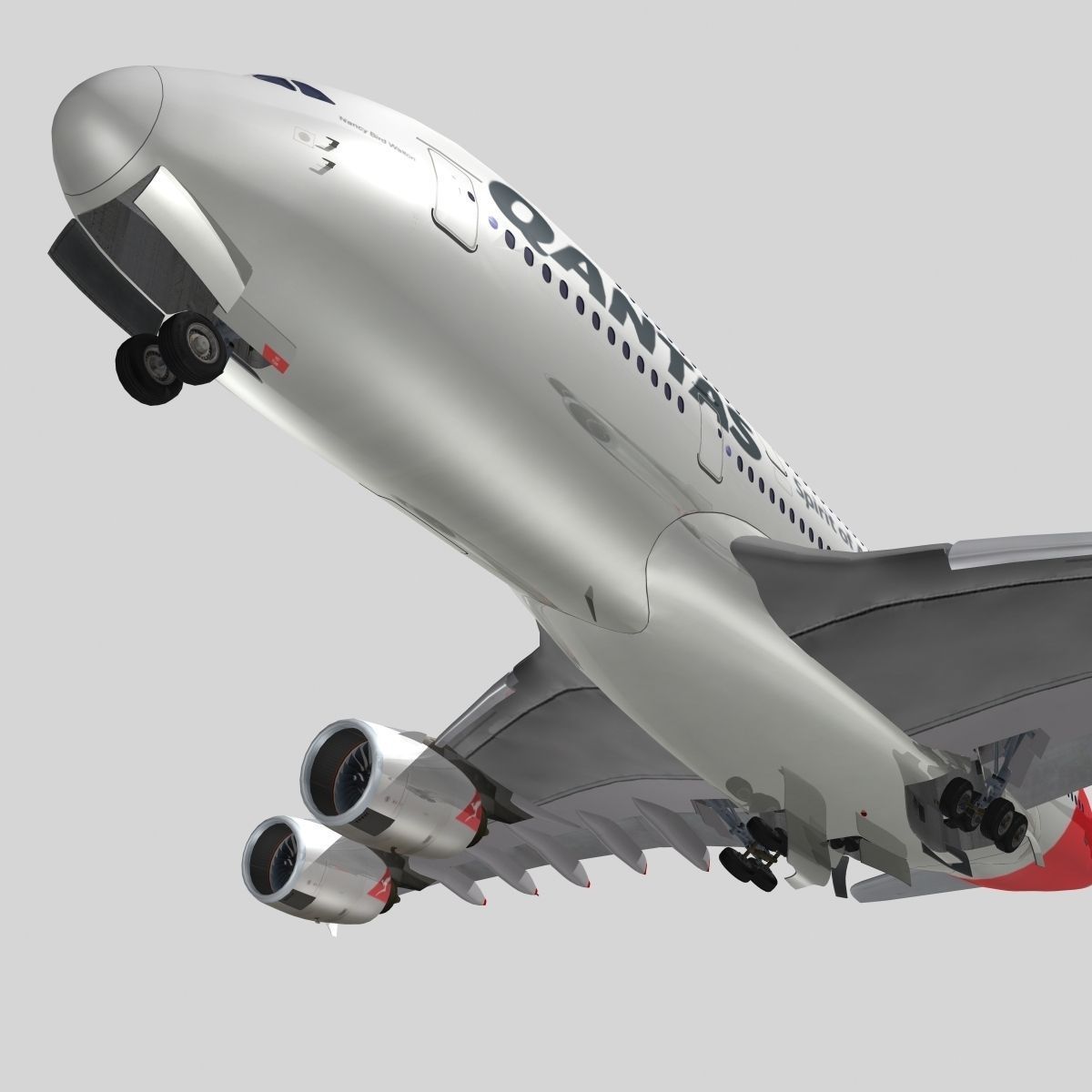 Airbus A-380 Qantas 3D model_8