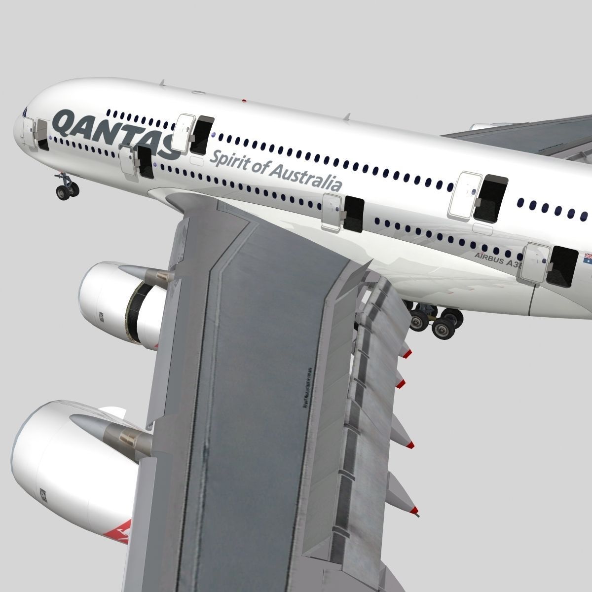 Airbus A-380 Qantas 3D model_11
