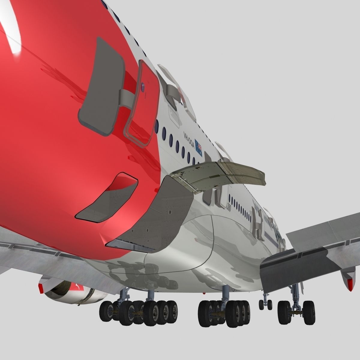 Airbus A-380 Qantas 3D model_9