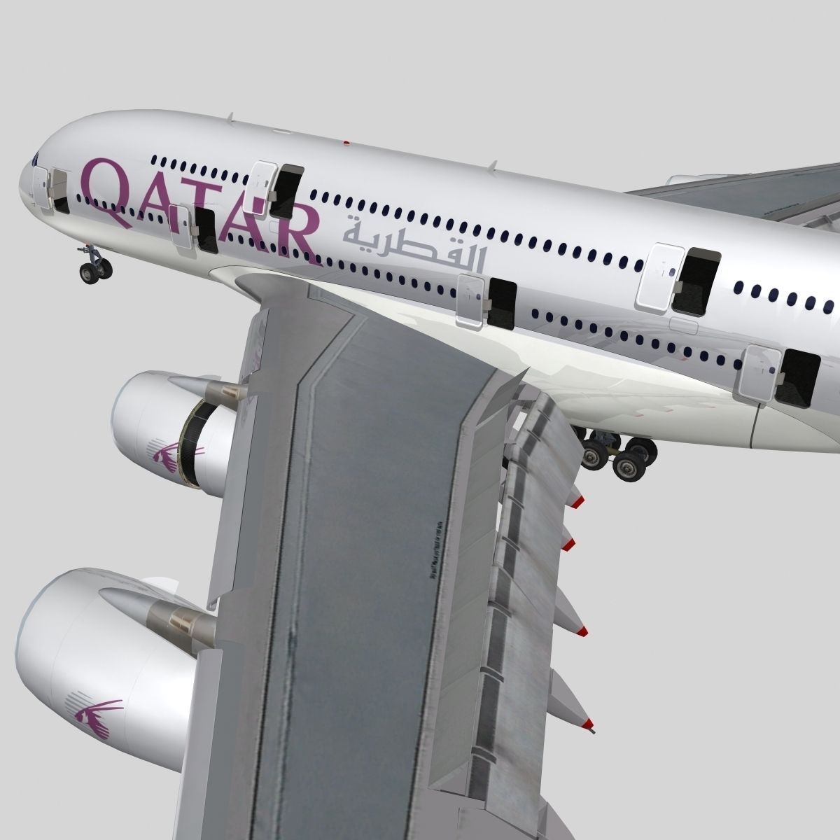 Airbus A-380 Qatar Airways 3D model_12