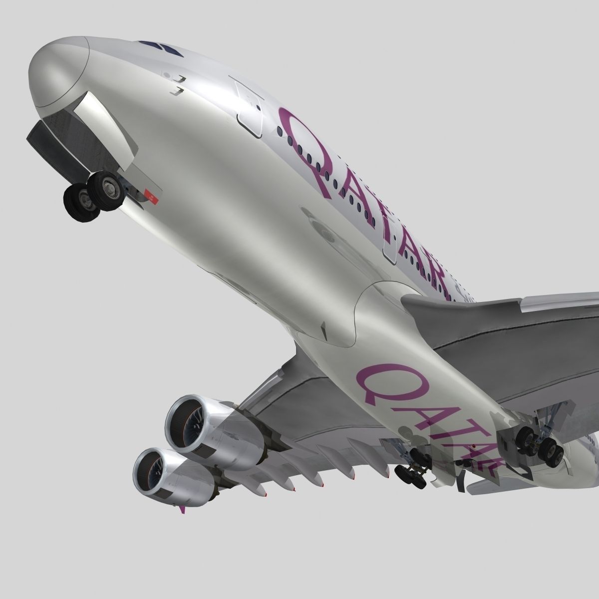 Airbus A-380 Qatar Airways 3D model_8