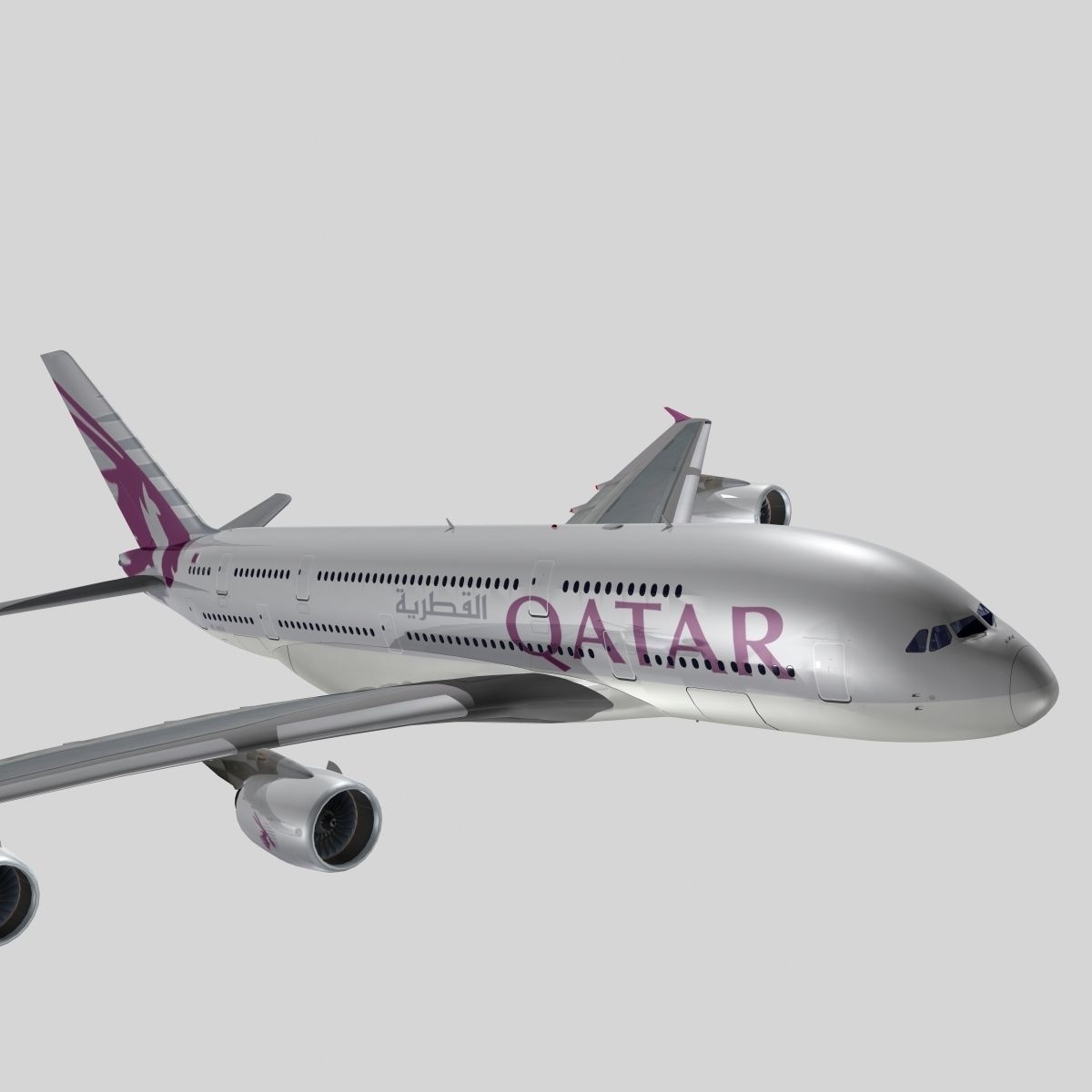 Airbus A-380 Qatar Airways 3D model_3