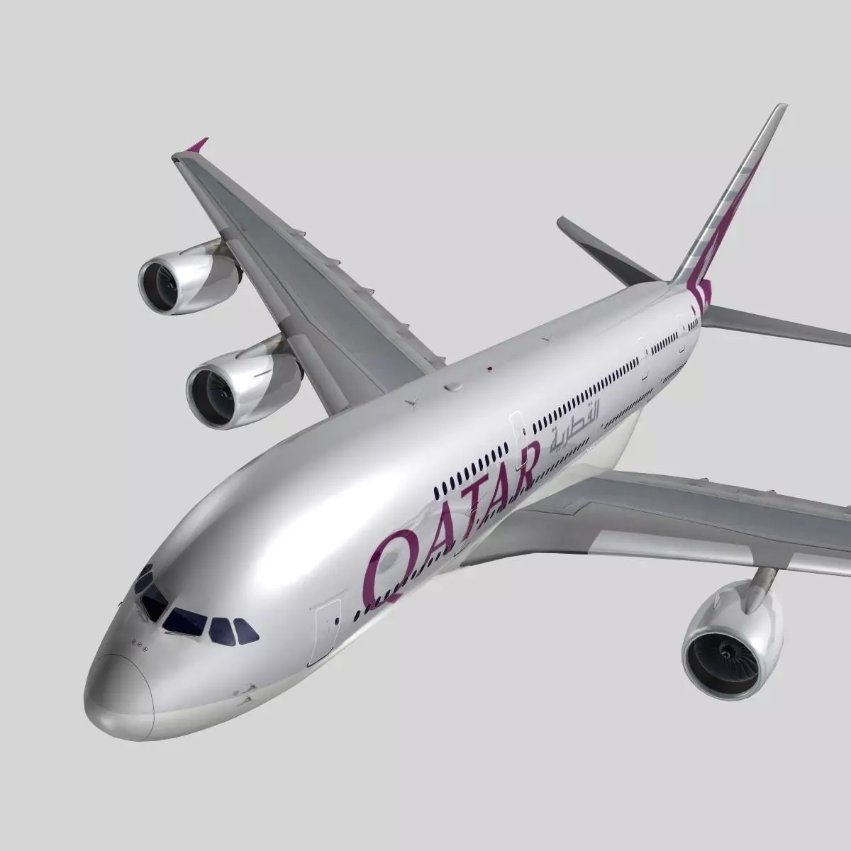 Airbus A-380 Qatar Airways 3D model_0