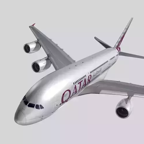 Airbus A-380 Qatar Airways 3D model