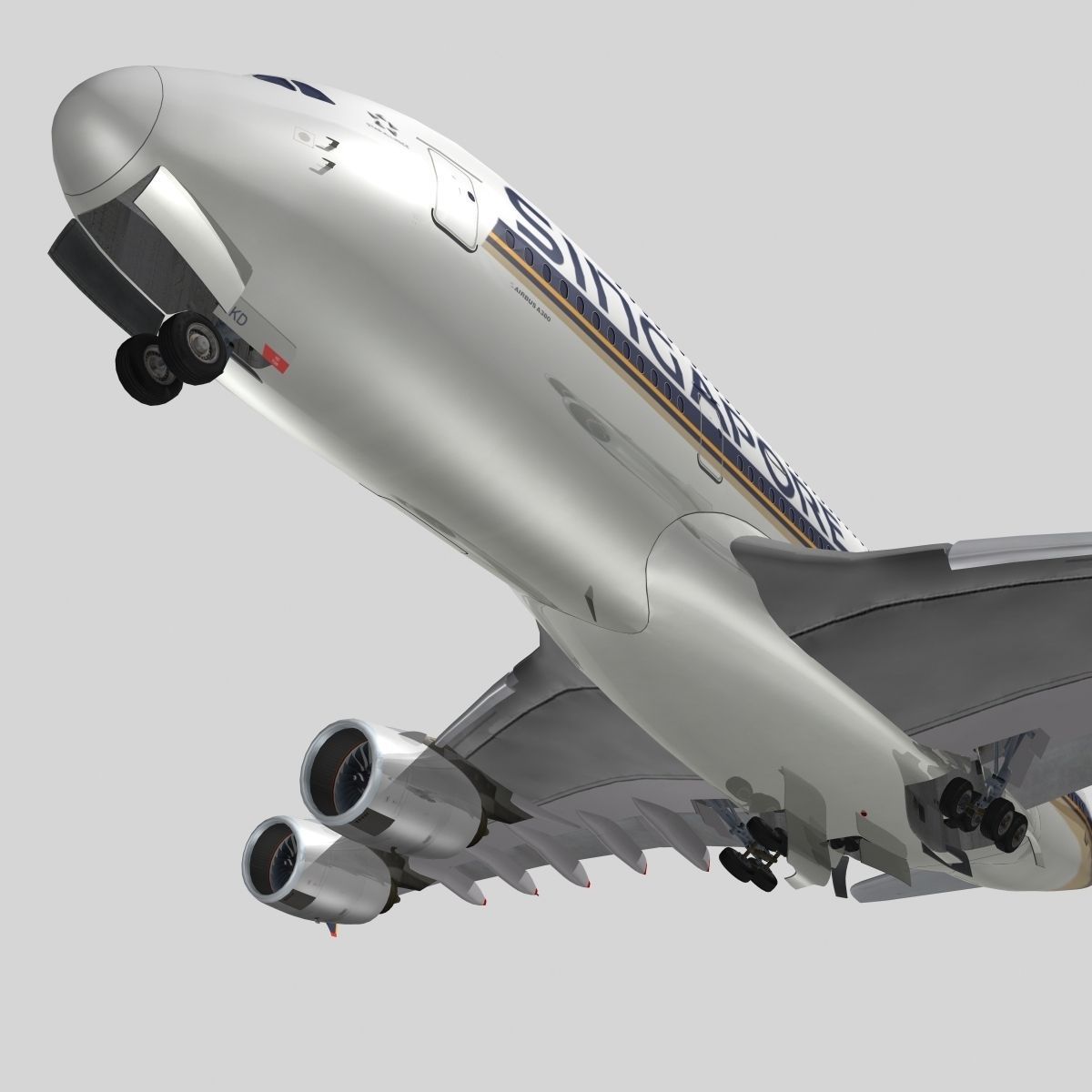 Airbus A-380 Singapore Airlines 3D model_8