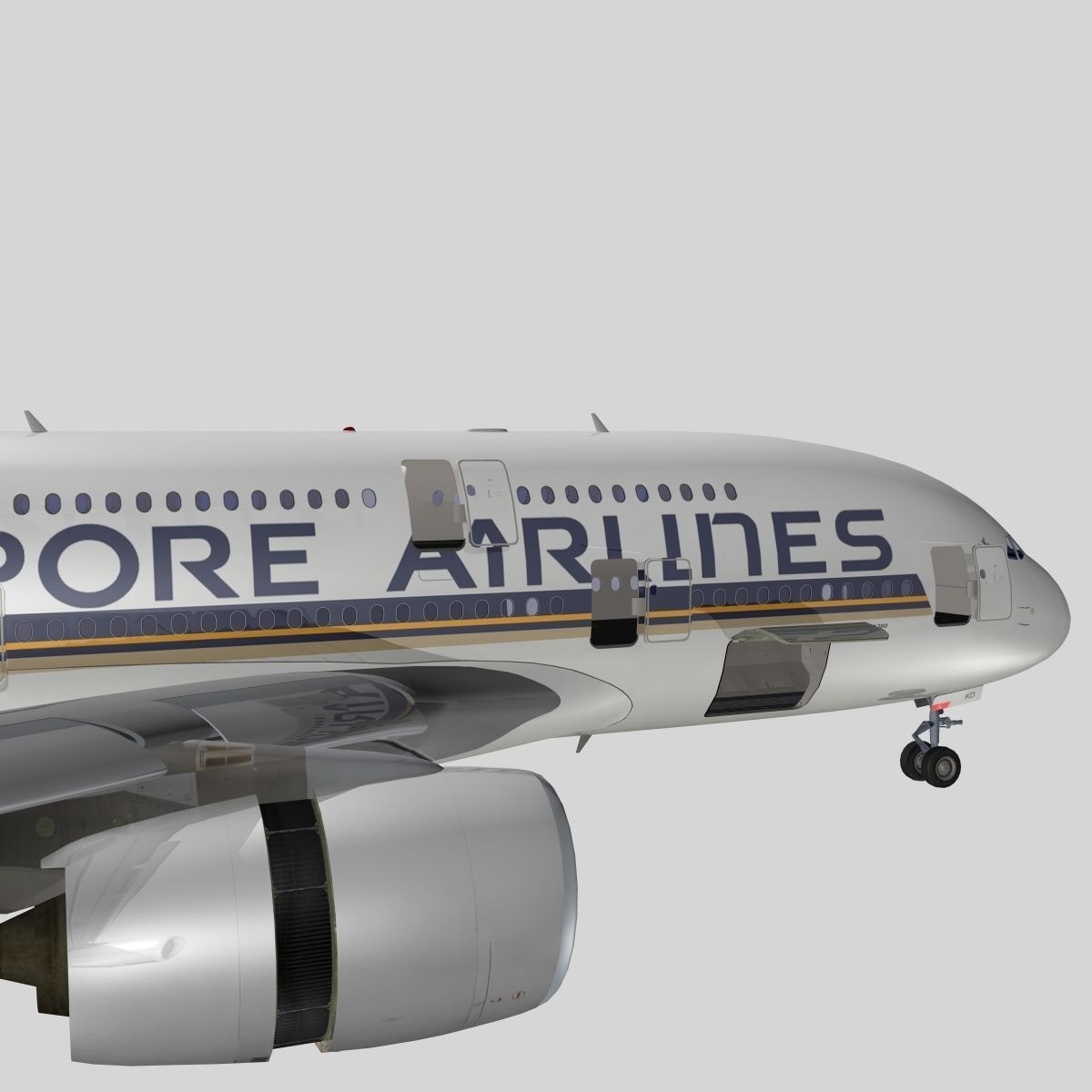 Airbus A-380 Singapore Airlines 3D model_11