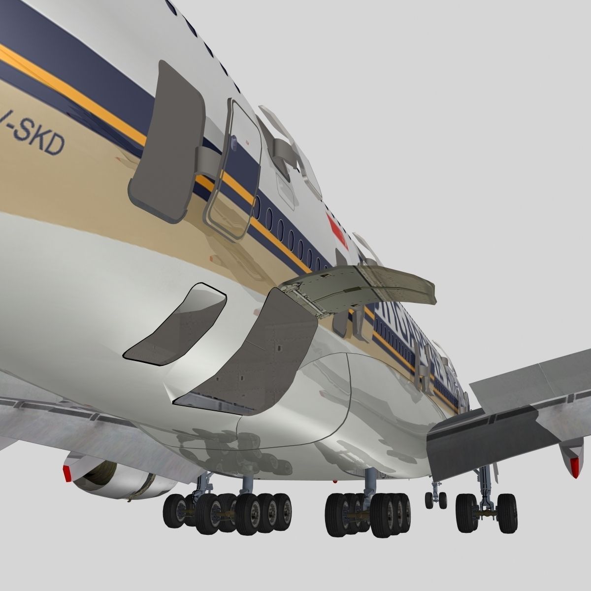 Airbus A-380 Singapore Airlines 3D model_9