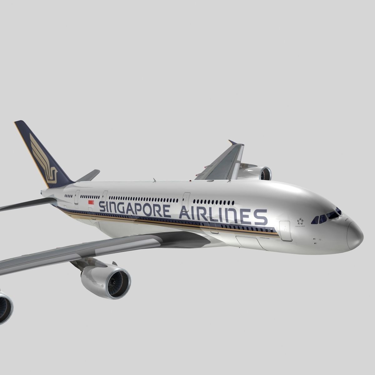 Airbus A-380 Singapore Airlines 3D model_3