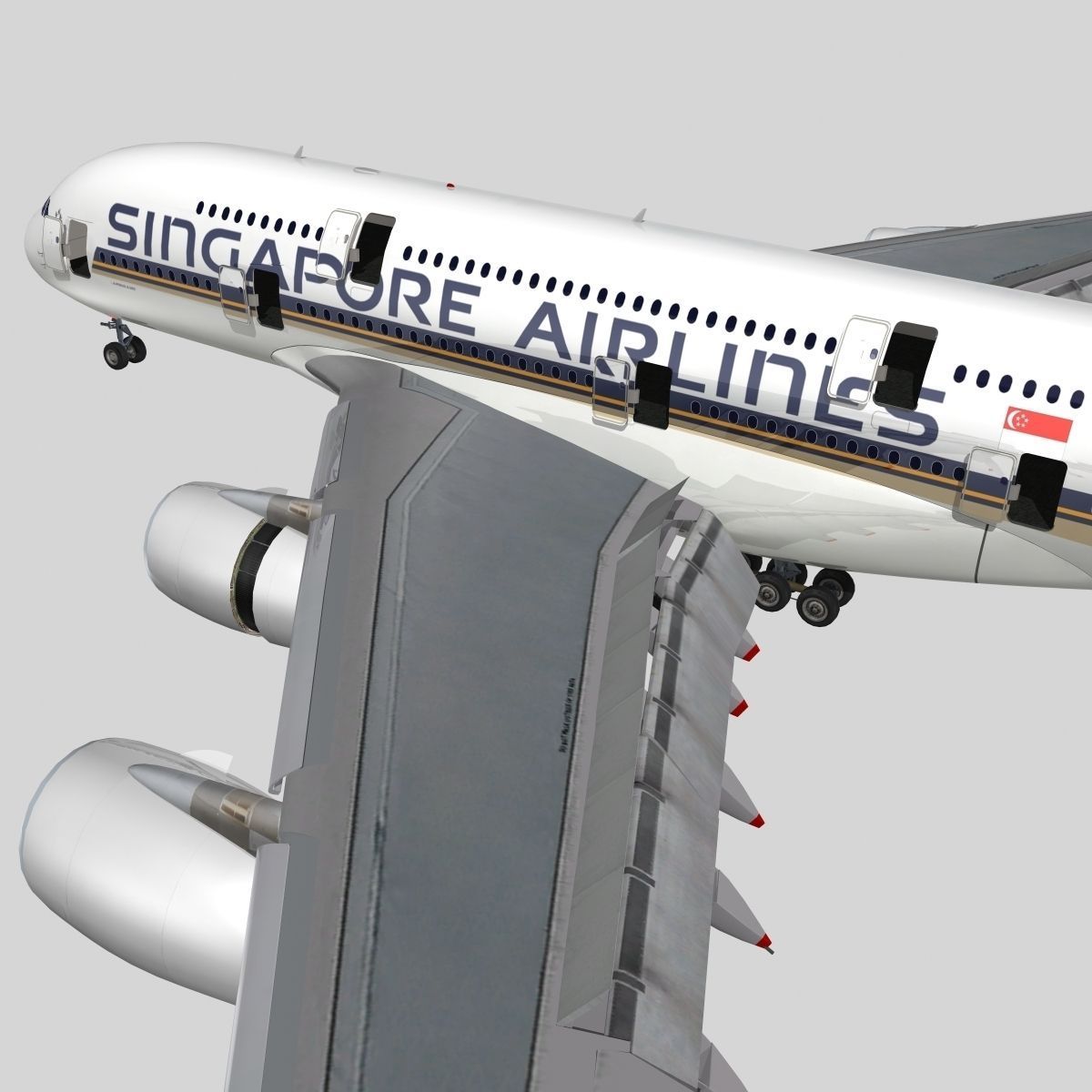 Airbus A-380 Singapore Airlines 3D model_12