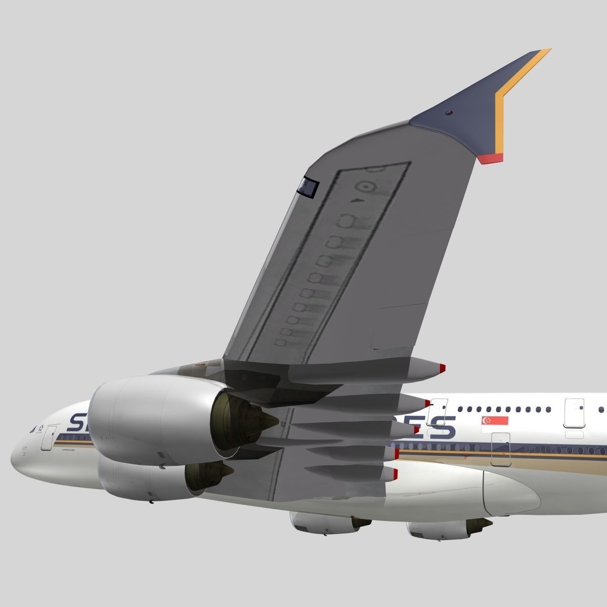 Airbus A-380 Singapore Airlines 3D model_1