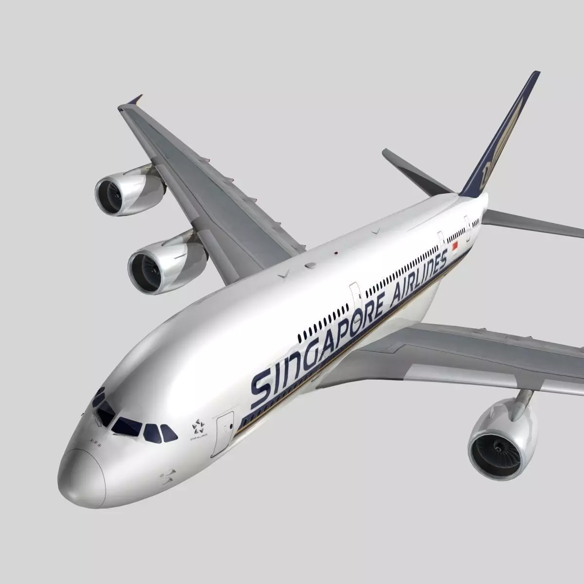 Airbus A-380 Singapore Airlines 3D model_0