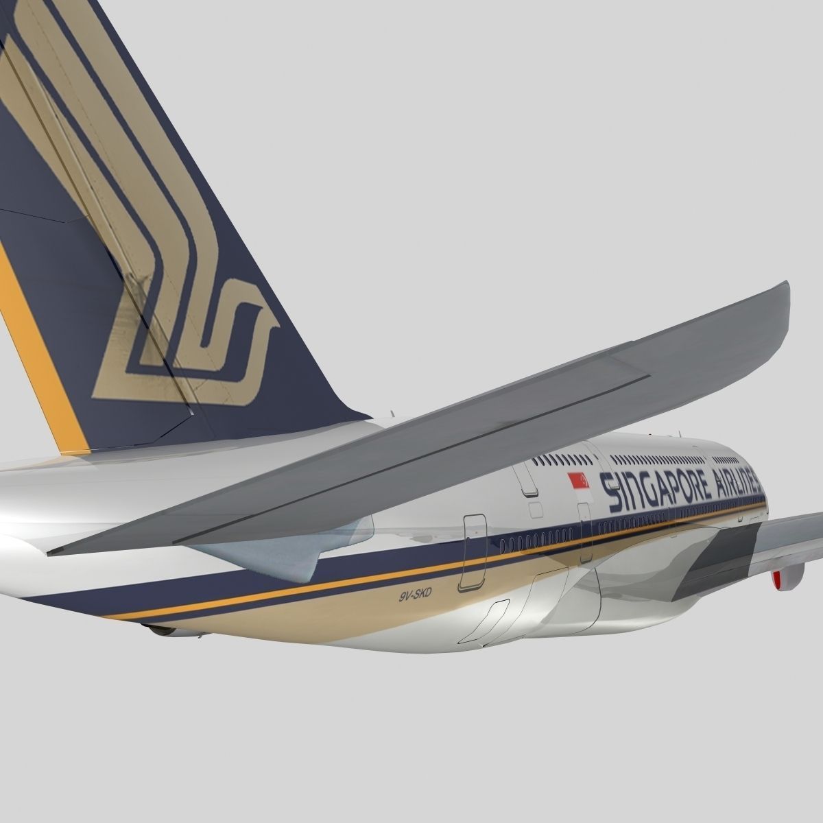 Airbus A-380 Singapore Airlines 3D model_2