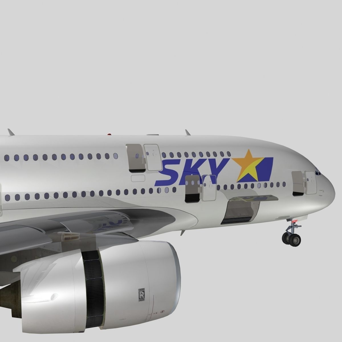 Airbus A-380 Skymark Airlines 3D model_11