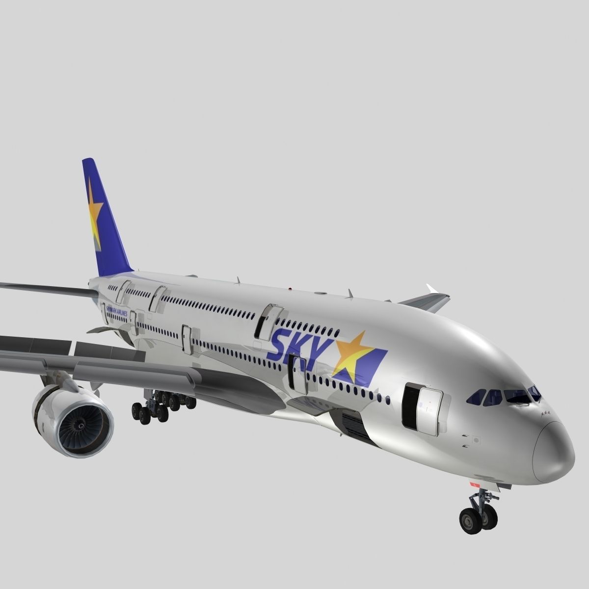 Airbus A-380 Skymark Airlines 3D model_10