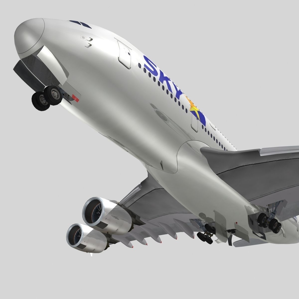 Airbus A-380 Skymark Airlines 3D model_8