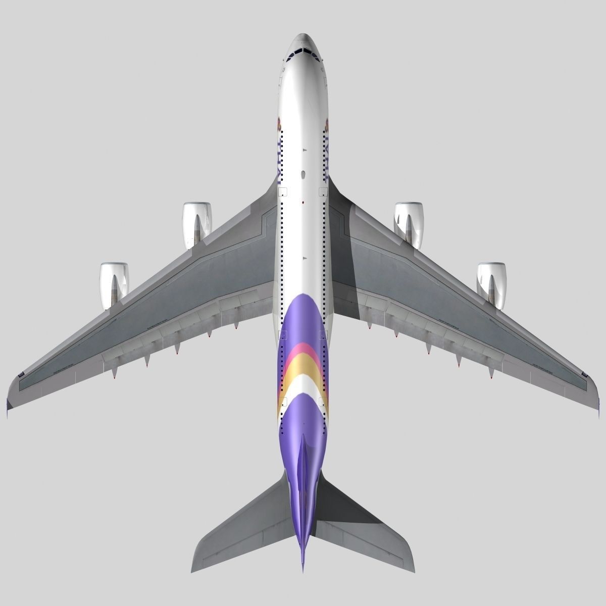 Airbus A-380 Thai International Airways 3D model_4