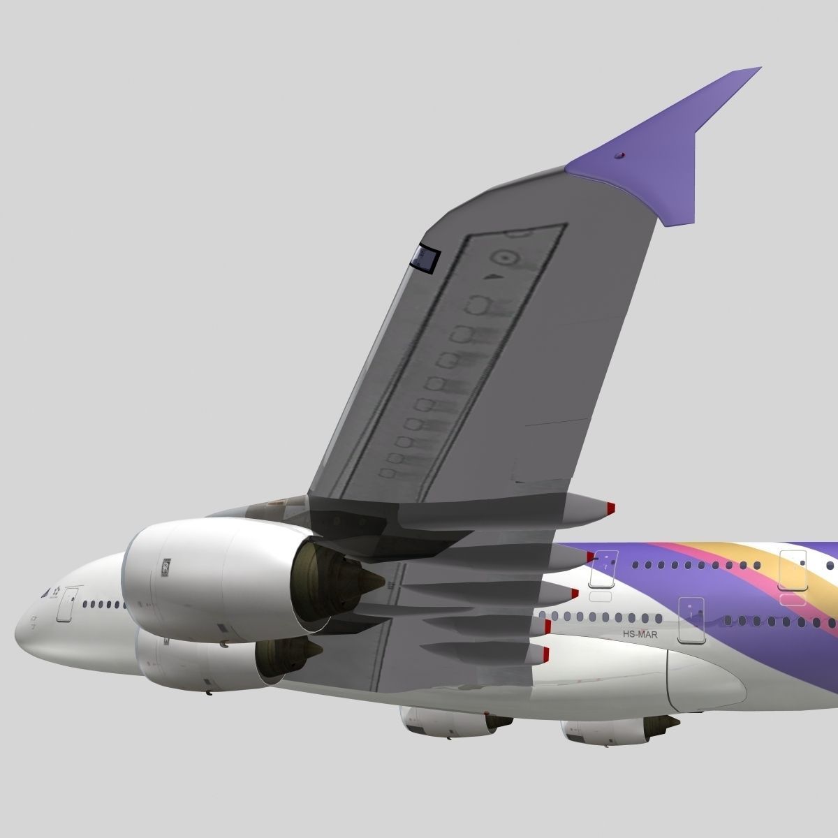Airbus A-380 Thai International Airways 3D model_1