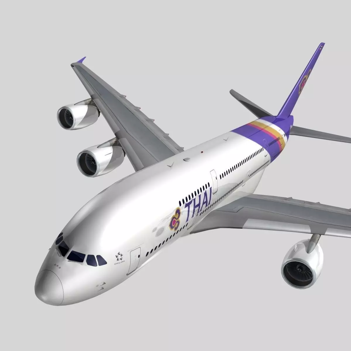 Airbus A-380 Thai International Airways 3D model_0