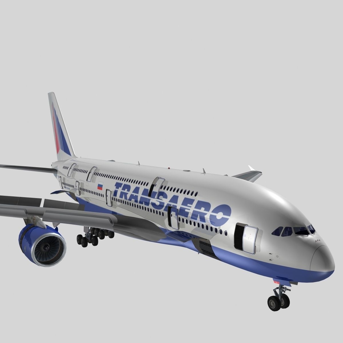Airbus A-380 Transaero Airlines 3D model_10