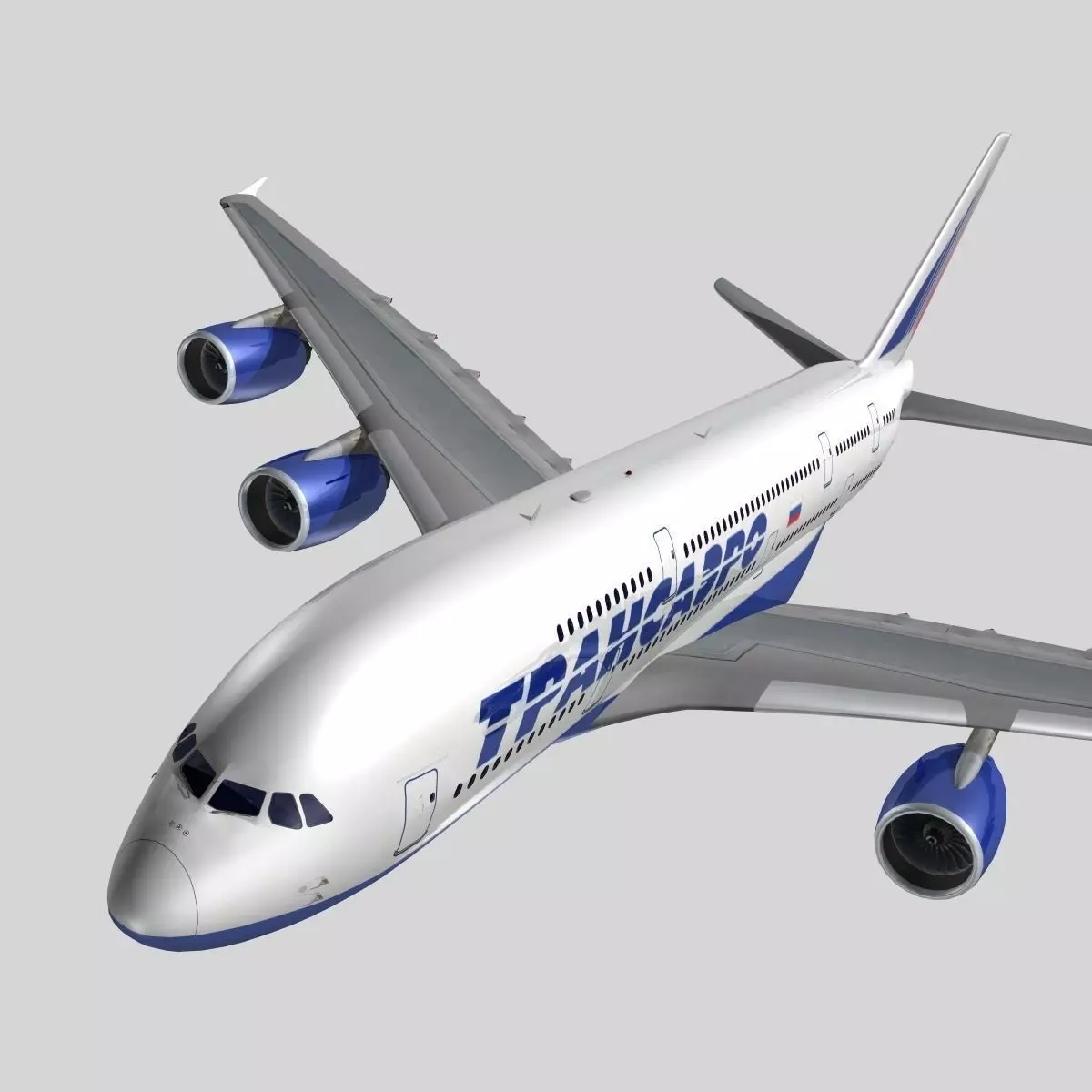 Airbus A-380 Transaero Airlines 3D model_0