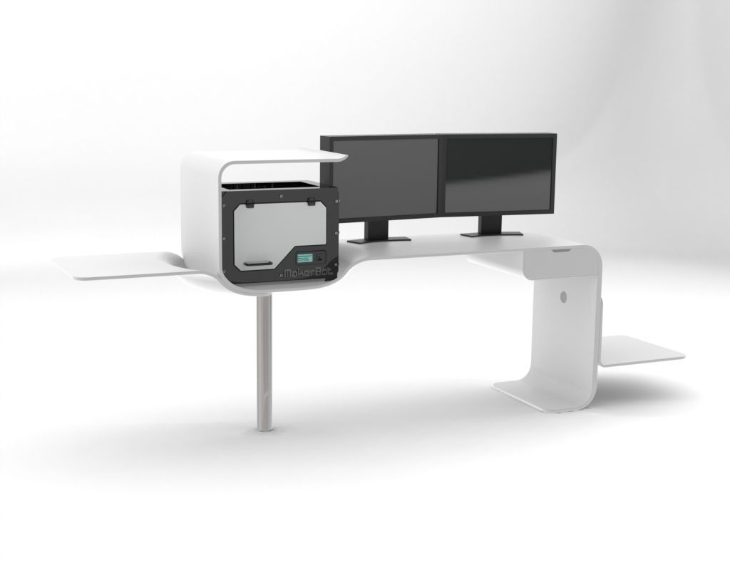 Future Desk 2 Free 3D model_2