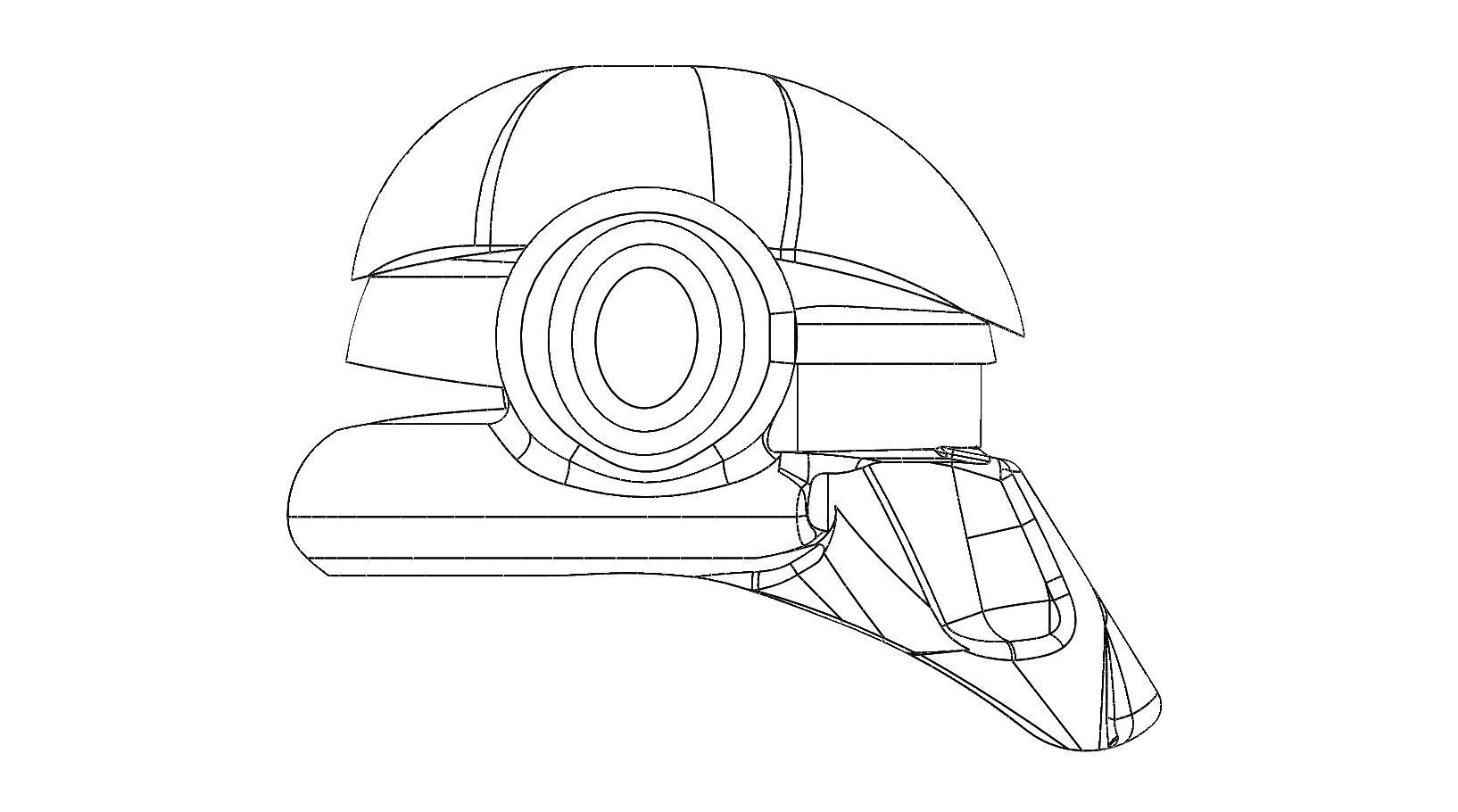 Woods Ball Helmet Proto 1 Free 3D model_5