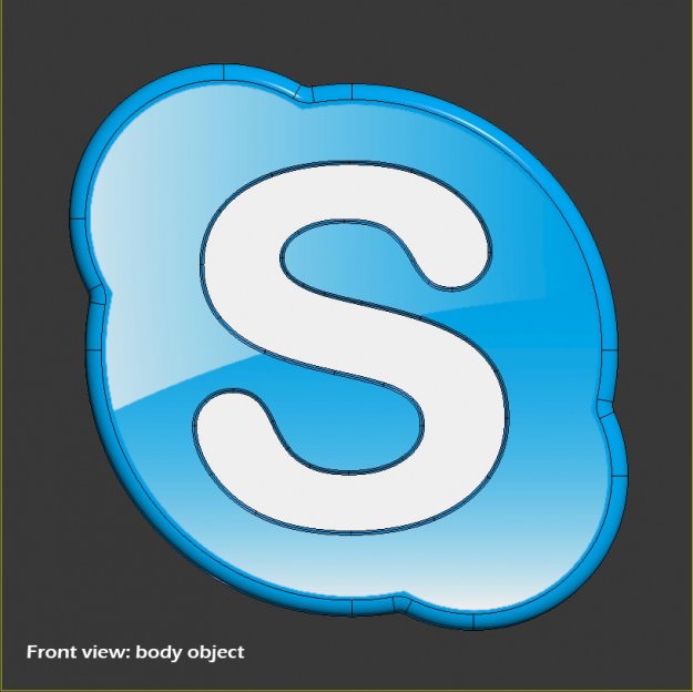 Skype Logo 3D model_4