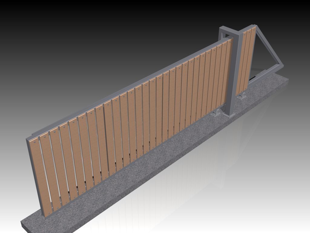 Sliding gate Free 3D model_1