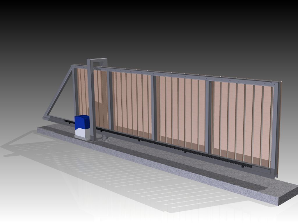 Sliding gate Free 3D model_2