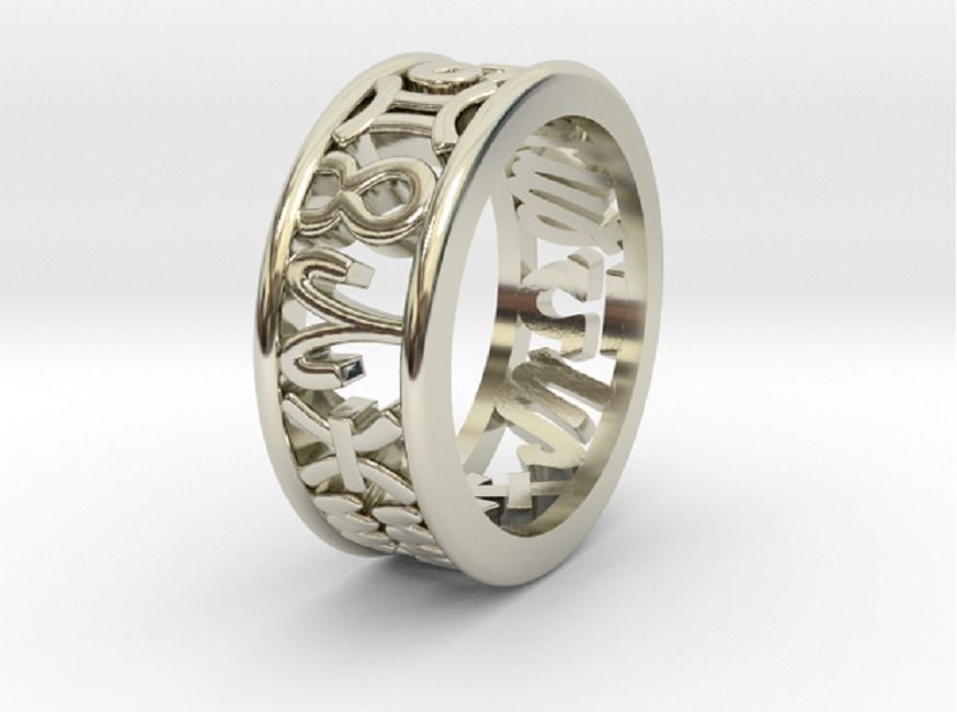59size Constellation symbol ring 3D print model_0