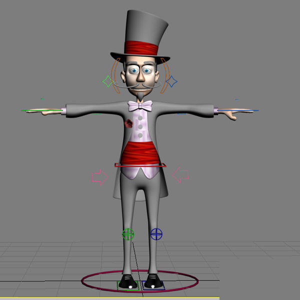 Magician cartoon rigged Low-poly 3D model_10