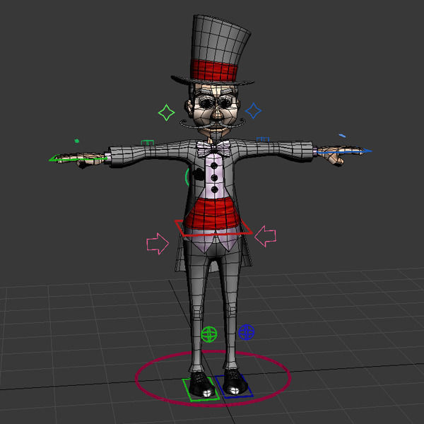 Magician cartoon rigged Low-poly 3D model_4