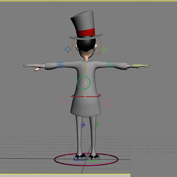 Magician cartoon rigged Low-poly 3D model_11