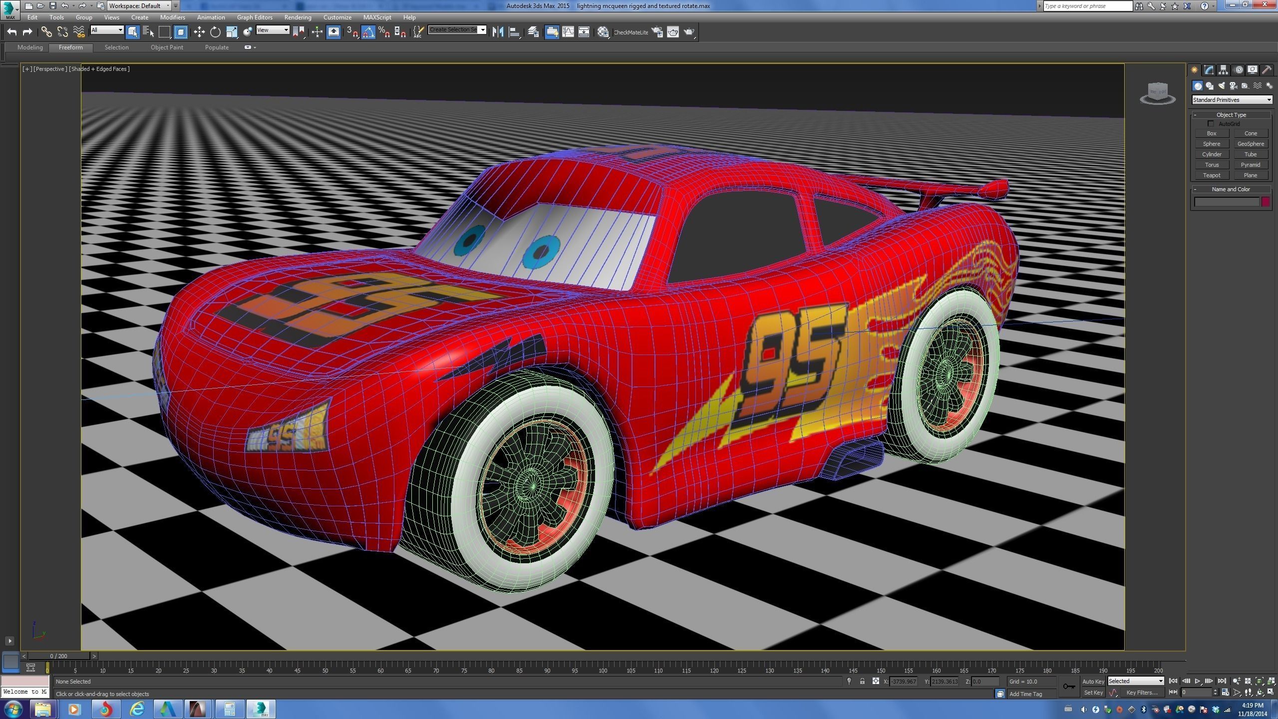 Lightning Mcqueen Low-poly 3D model_2