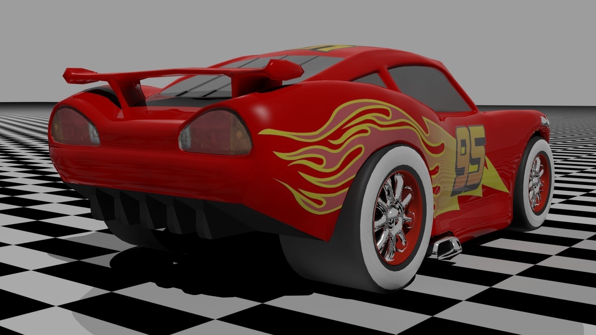 Lightning Mcqueen Low-poly 3D model_3