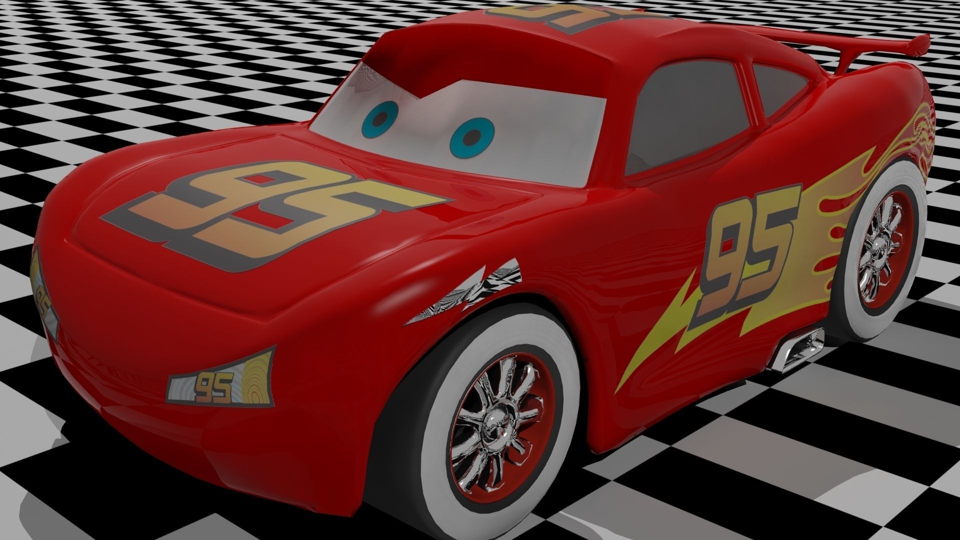 Lightning Mcqueen Low-poly 3D model_4