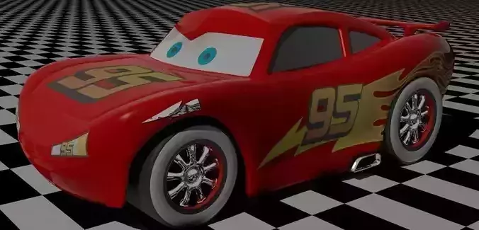 Lightning Mcqueen Low-poly 3D model